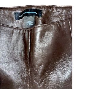 Moda International Chocolate Brown Leather Pants